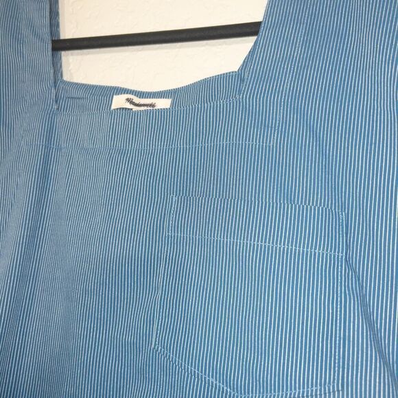 NWT Madewell Blue Pinstripe Square-Neck Top Size Small - Picture 4 of 8
